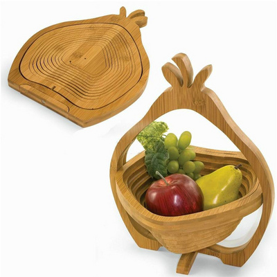 Bamboo Fruit Basket and Bamboo Folding Wooden Fruit Basket