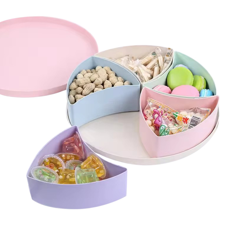 Promo Fruit Bowl Compote Candy Snack Double Dish Nuts Box Plastic Tray