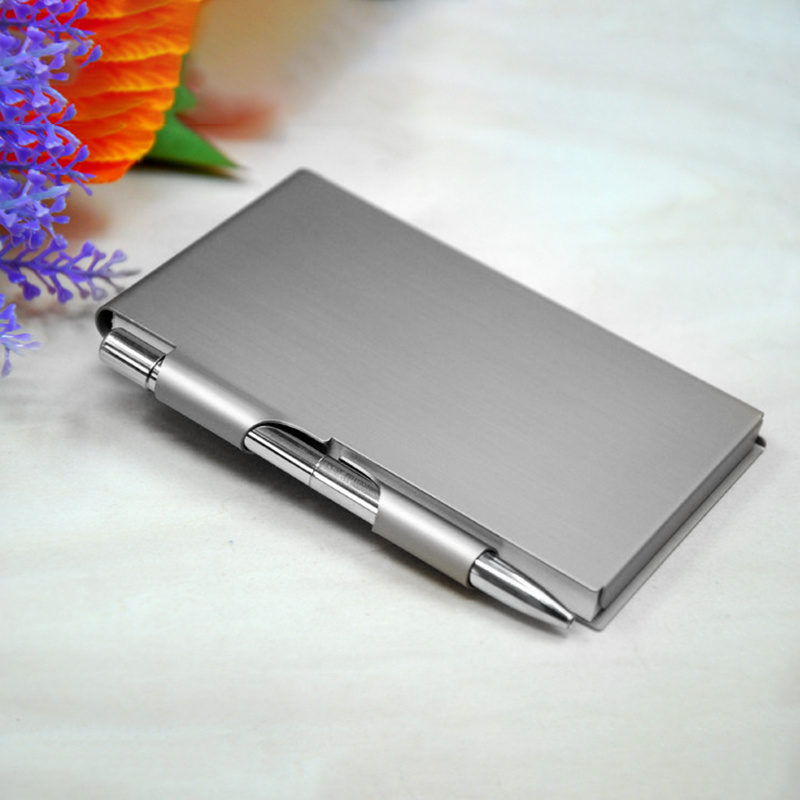 Metal Notepad with pen, Aluminum pocket notepad with pen