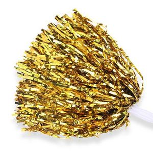 Promo Different color PET cheerleading metallic sport cheering pom poms