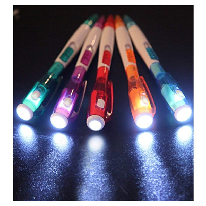 Promo plastic led light ballpoint pen with logo