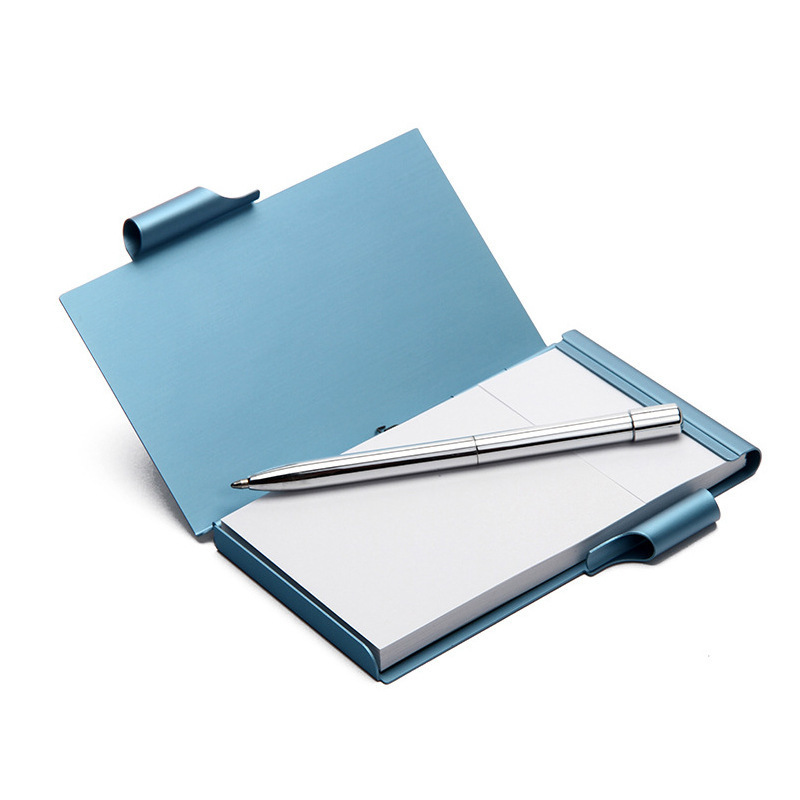 Metal Notepad with pen, Aluminum pocket notepad with pen