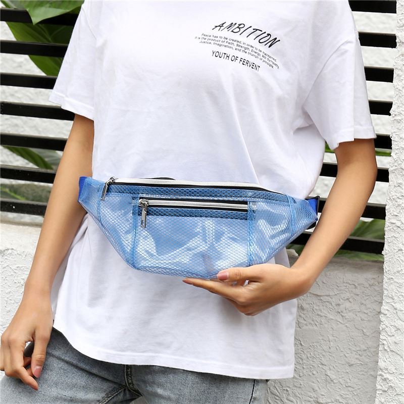 Wholesale Custom Sling Crossbody Clear Transparent PVC Outdoor Travel Running Waist Bag