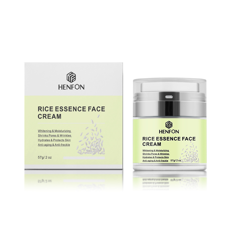 Private Label Rice Essence Face Cream Natural White Rice Whitening Moisturizing Anti Wrinkle Rice Face Cream For Face