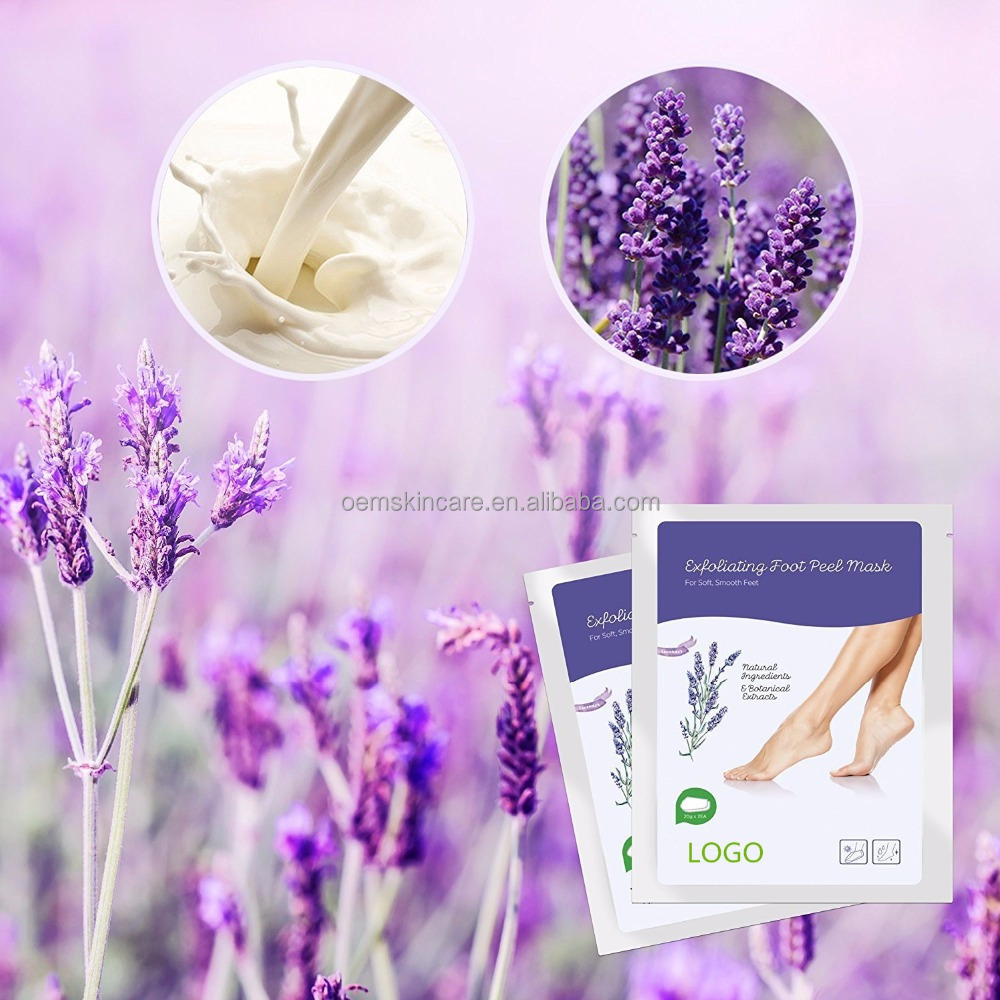 Wholesale Private Label Natural Lavender Exfoliating Foot Peel Mask