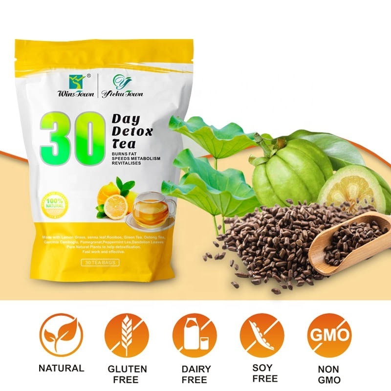 Weight loss 30 Days Detox slim tea Peach lemon fruit flavor 100% natural herbal skinny  slimming tea for beauty