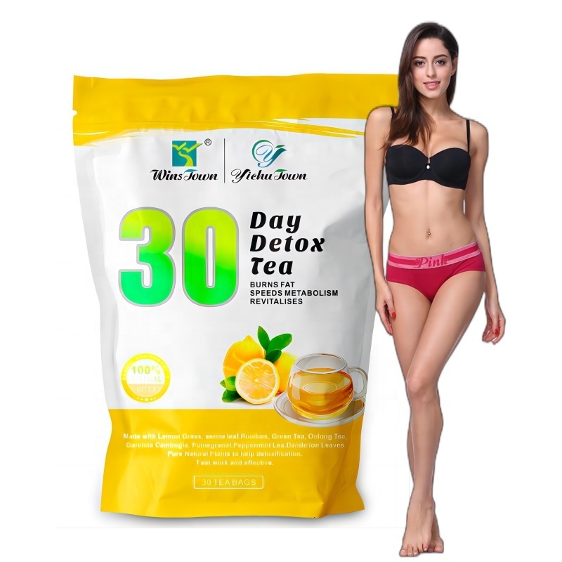 Weight loss 30 Days Detox slim tea Peach lemon fruit flavor 100% natural herbal skinny  slimming tea for beauty