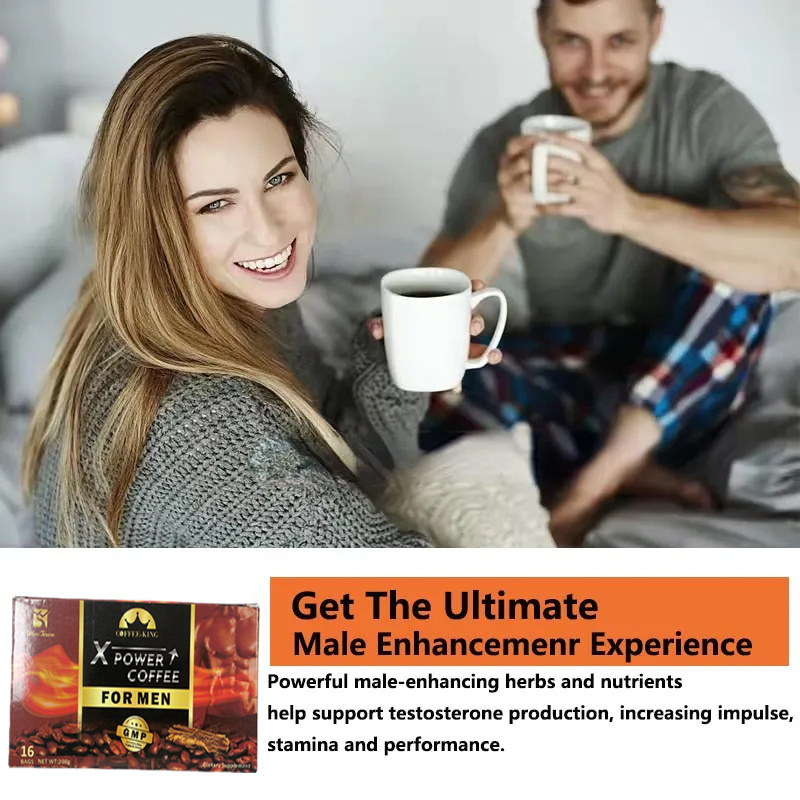 Man X power coffee Private label Energy herbal healthy Male vitality Instant black Maca Coffee for men