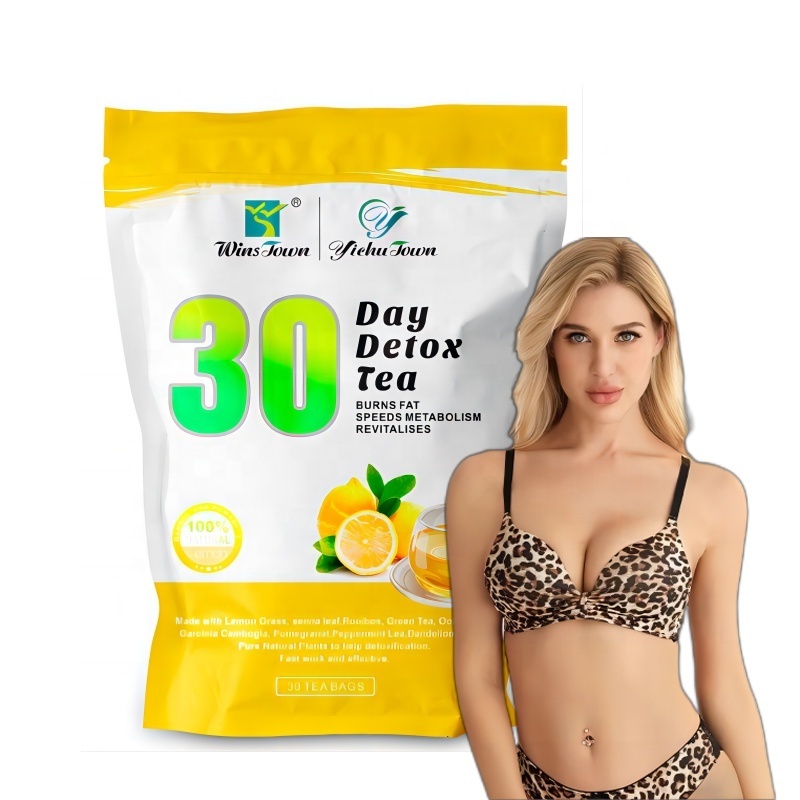 Weight loss 30 Days Detox slim tea Peach lemon fruit flavor 100% natural herbal skinny  slimming tea for beauty