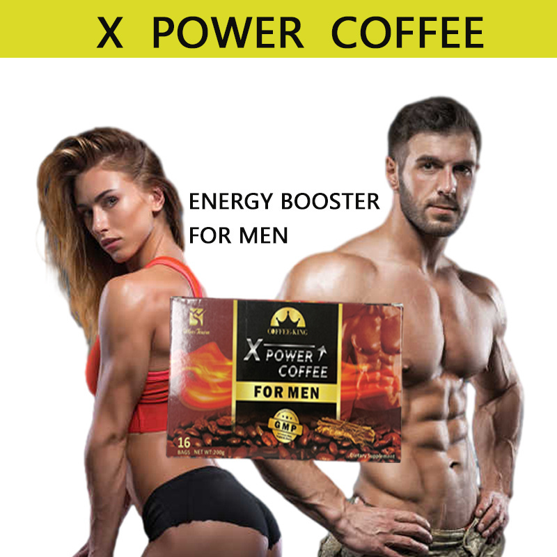 Man X power coffee Private label Energy herbal healthy Male vitality Instant black Maca Coffee for men