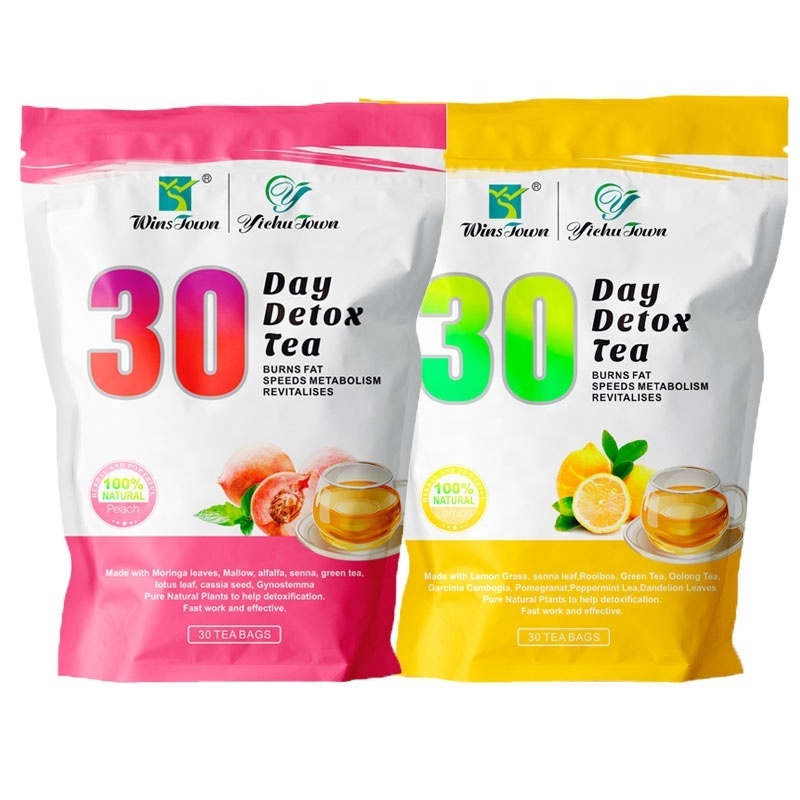 Weight loss 30 Days Detox slim tea Peach lemon fruit flavor 100% natural herbal skinny  slimming tea for beauty