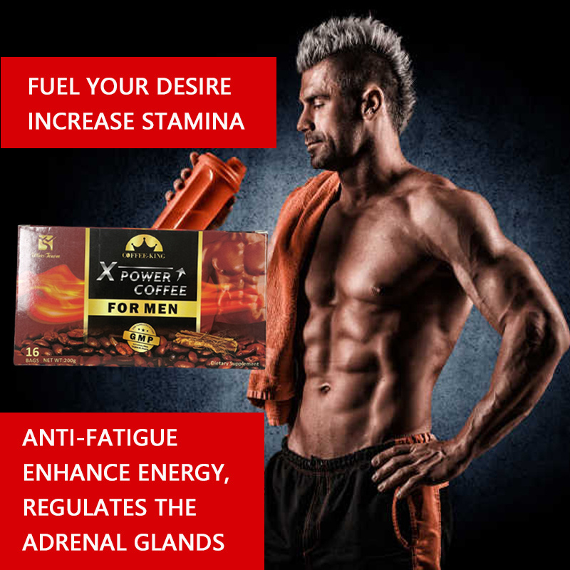 Man X power coffee Private label Energy herbal healthy Male vitality Instant black Maca Coffee for men