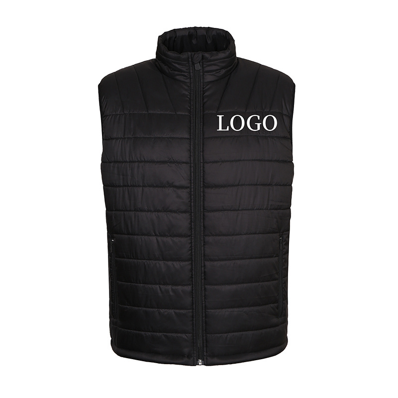 OEM custom logo high quality work  wear lightweight waistcoat uniform winter warm padded down cotton quiled Mens puffer vest