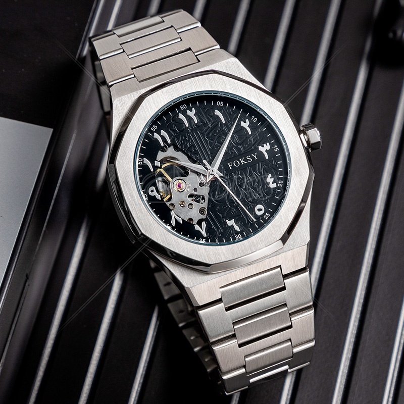 High Quality Brand Square Stainless Steel Mechanical Watch Luxury Private Label Arabic Automatic Watch For Men Custom Logo