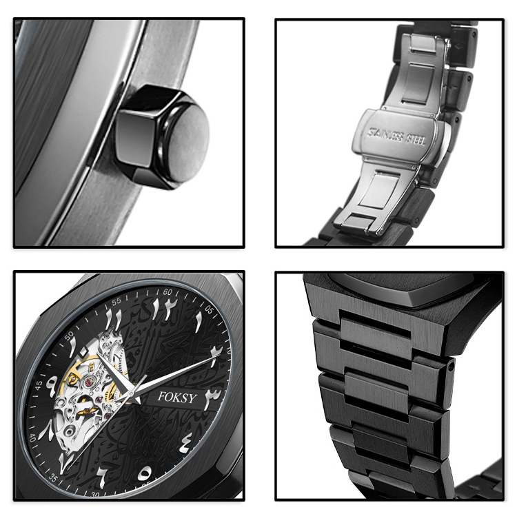 2024 Hot Trend Fashion Partial Hollow Dial Design Unique Automatic Mechanical Men Watches