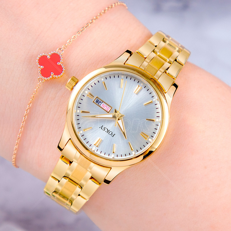 Original Stainless Steel Casual Plain Water Proof Wrist Luxury Female Mechanical Gold Plated Ladies Women Watch for Girl