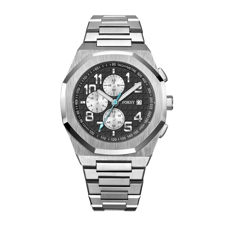 Low MOQ 5ATM Chronograph Build Your Own Luxury Men Watch Stainless Steel With Minimum Order