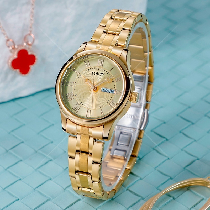 Original Stainless Steel Casual Plain Water Proof Wrist Luxury Female Mechanical Gold Plated Ladies Women Watch for Girl