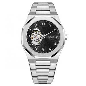 Fashion Waterproof Men Stainless Steel Back Automatic Turkish Watch Made in PRC