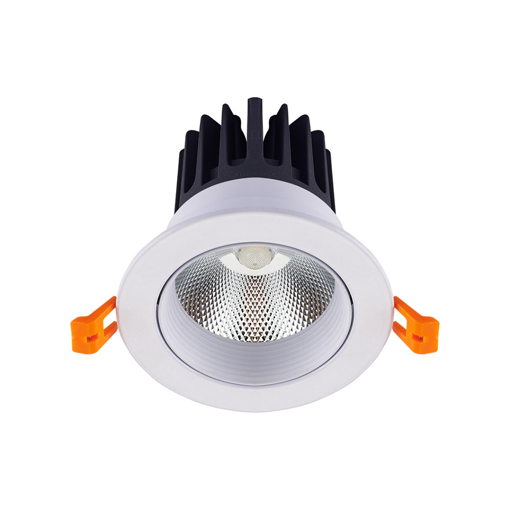 Anti Glare IP44 UGR 19 Recessed 7W 12W 15W 24W 30W 6 Inch Retrofit COB LED Downlight Black Luminous White Cut