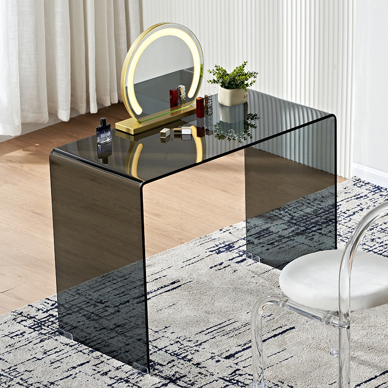 Modern Furniture Acrylic Makeup Mirror Dresser Drawer  Hollywood Vanity With Chair Clear Glass Dressing Table For Bedroom