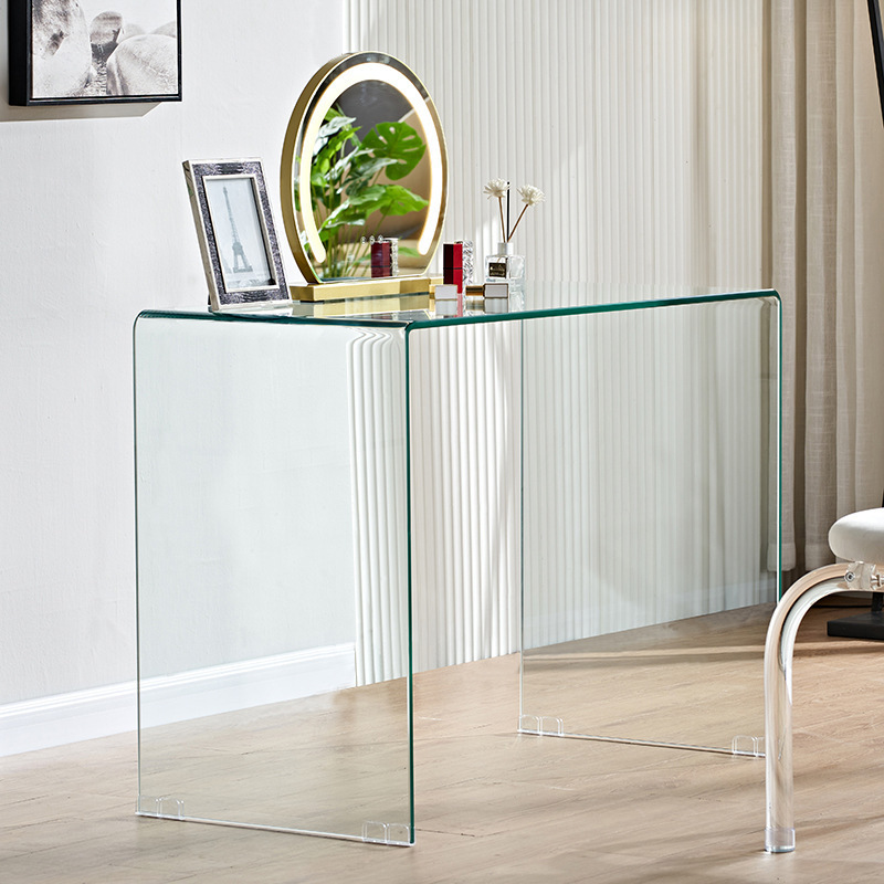 Modern Furniture Acrylic Makeup Mirror Dresser Drawer  Hollywood Vanity With Chair Clear Glass Dressing Table For Bedroom