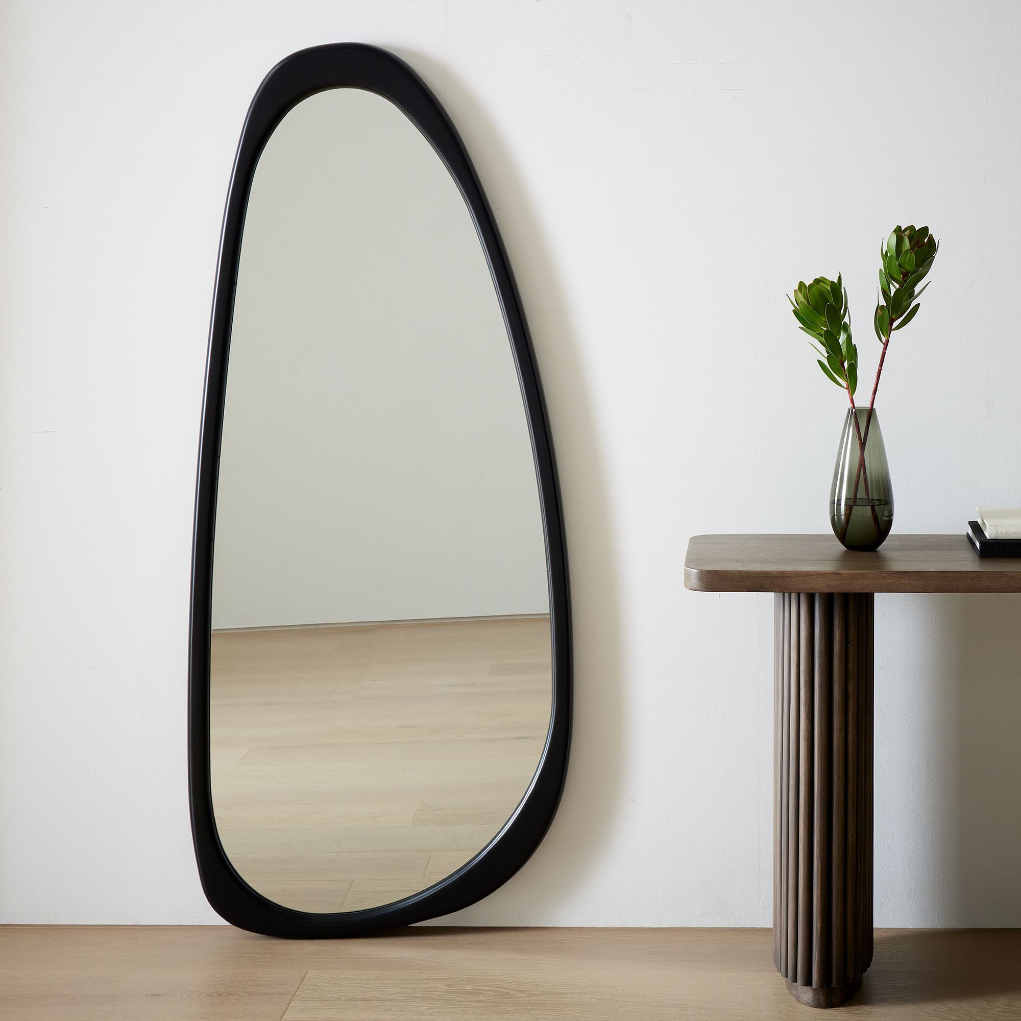 Wall Wood Frame Full Length Mirrors Bamboo Framed Floor Stand Decorative Carved Dressing Wooden Mirror