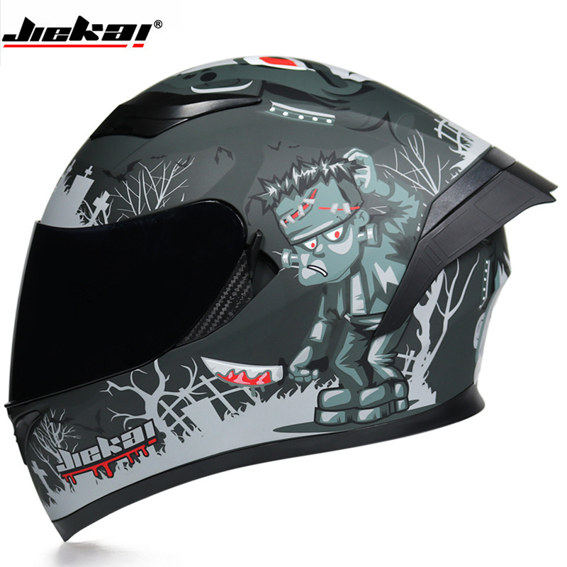 Jiekai 316 Motorcycle Helmet Safety Full Face Dual Lens Racing Helmet Strong Resistance Off Road Helmet DOT Approved Face