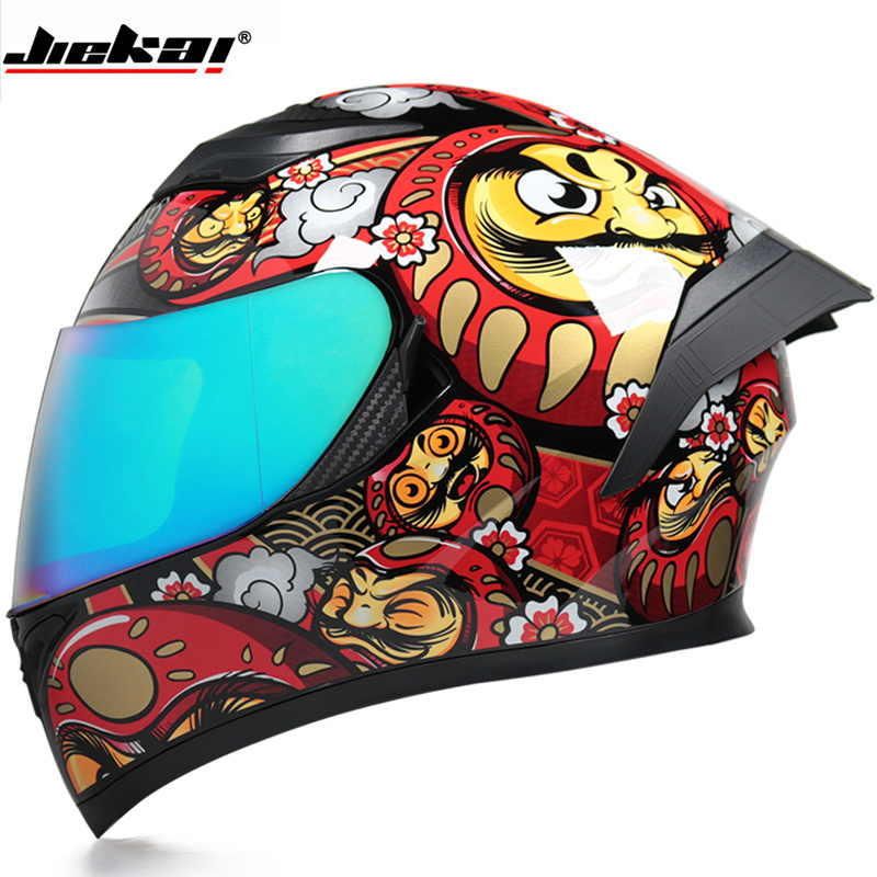 Jiekai 316 Motorcycle Helmet Safety Full Face Dual Lens Racing Helmet Strong Resistance Off Road Helmet DOT Approved Face