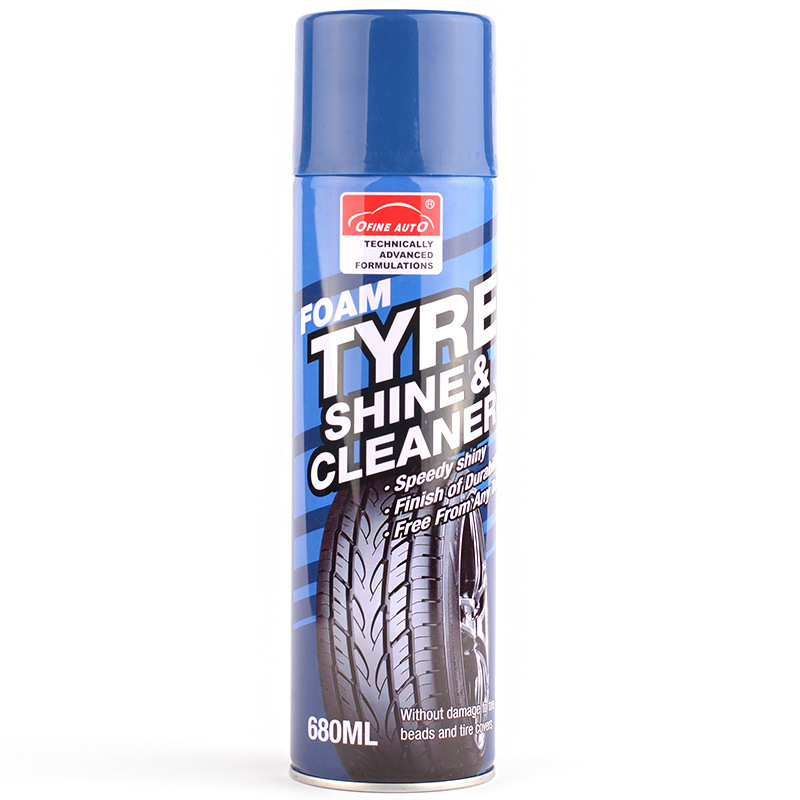 Concentrated water based crystal wheel and tire shine foam cleaner spray