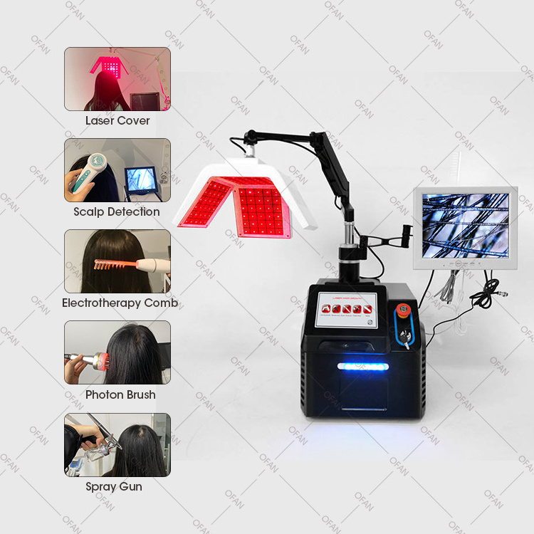 OFAN 5 In 1 High Frequency Hair Growth LED 650nm laser Anti-Hair Loss Hair Regrowth Therapy Machine