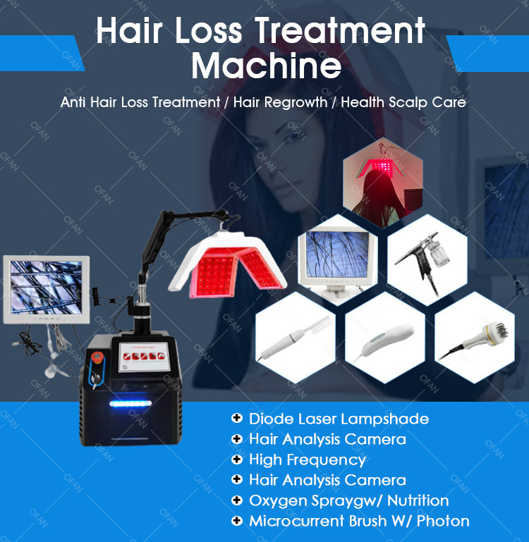 OFAN 5 In 1 High Frequency Hair Growth LED 650nm laser Anti-Hair Loss Hair Regrowth Therapy Machine