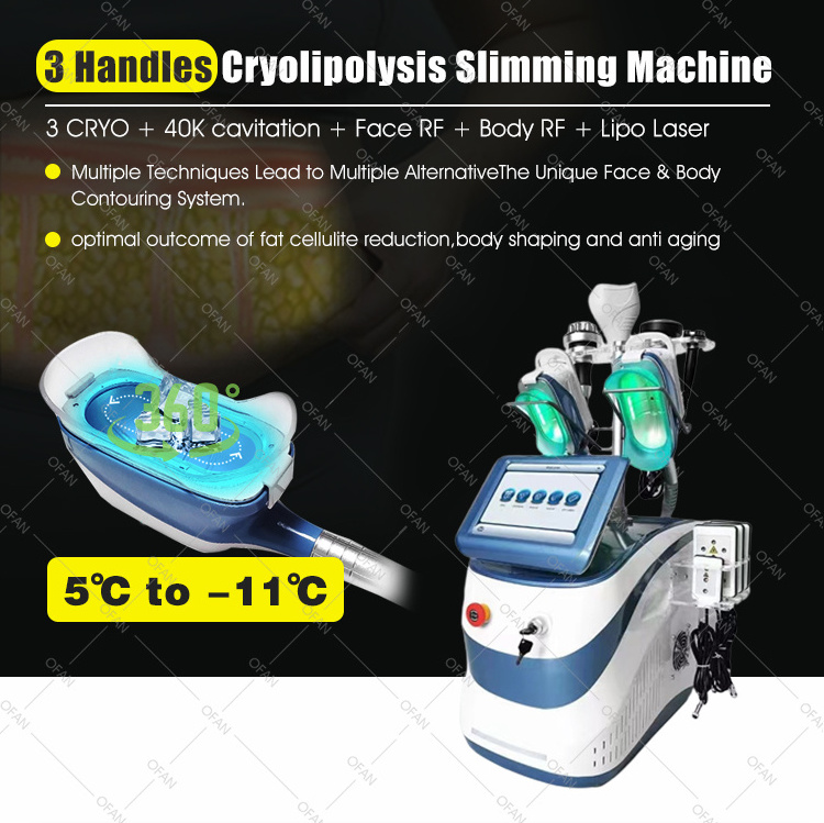 OFAN Body sculpting fat loss freezing vacuum cavitation cryo 360 cryolipolysis slimming machine portable