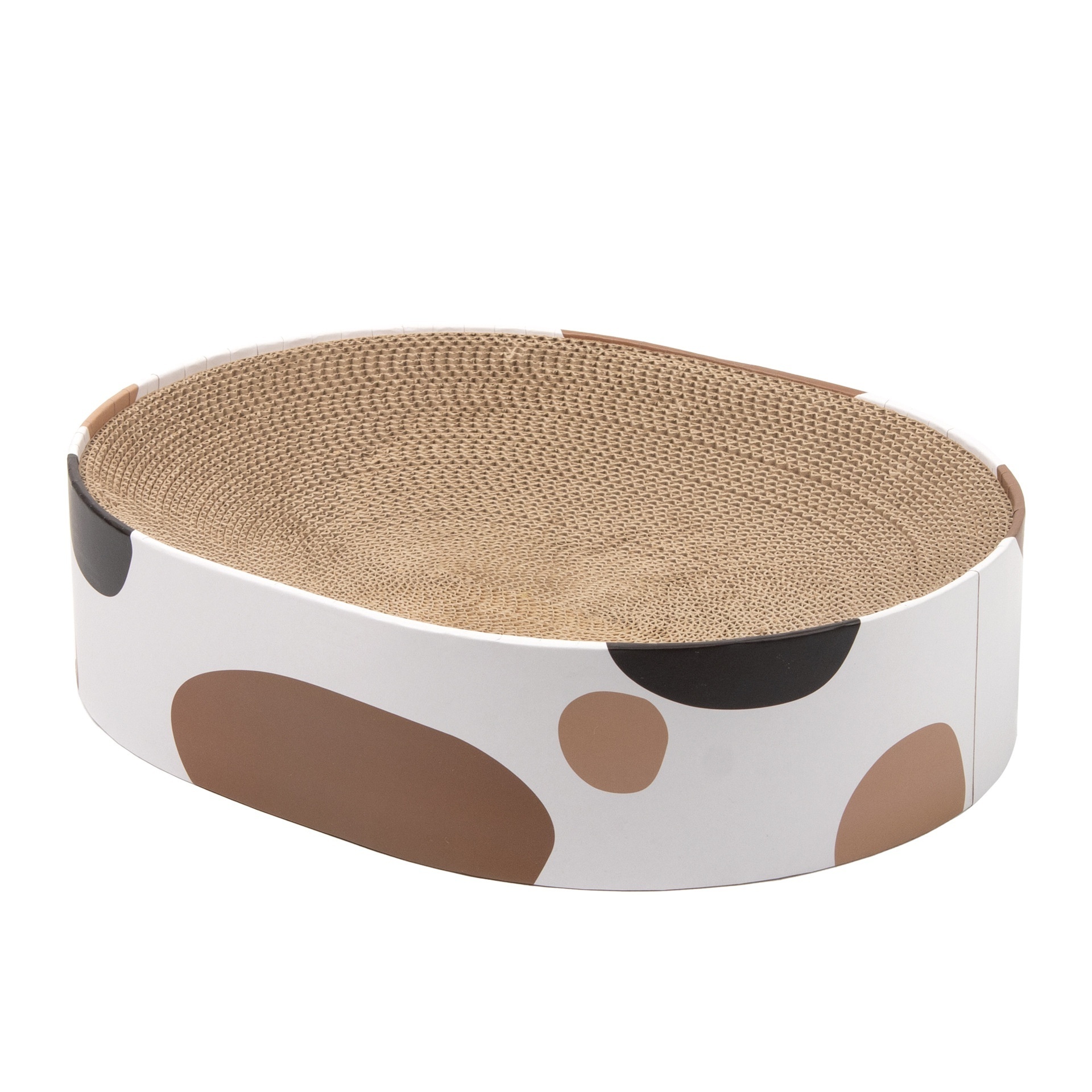 OUFA Round cat scratching board socket is resistant to crumbs cat scratching bowl corrugated paper cat scratching board