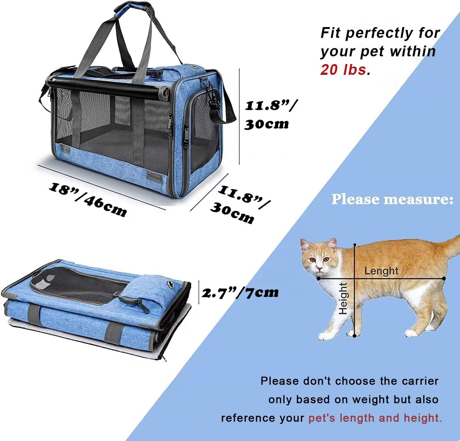 OF Most Popular Outdoor Washable Soft-Sided Cat Bag Dog Carrier Pet Carrier For Large Cats