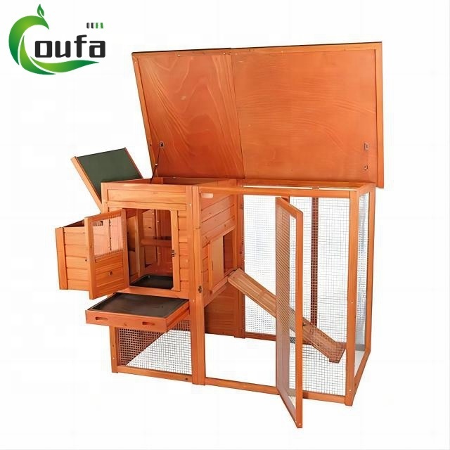 OF Factory Direct Cheap Breathable Extra Large Wooden Chicken Coop Pet Cage For Egg Laying Hens With Ramp