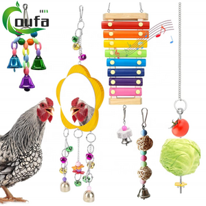 5 pcs Chicken Coop Accessories Wide Chicken Swing Toy Hanging Chicken Feeder Pecking Toy