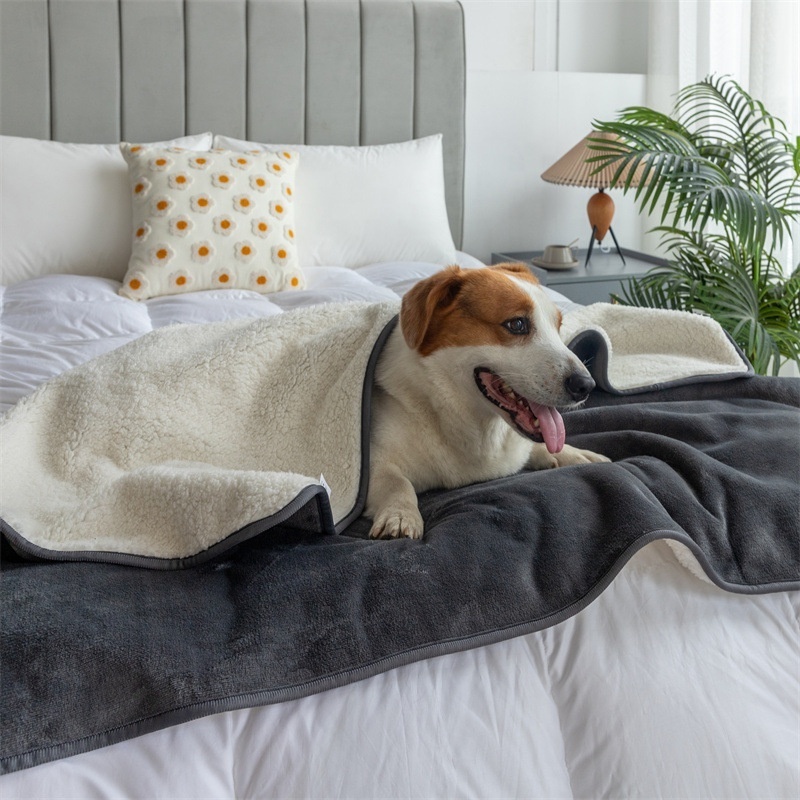 OF Factory Directly High Quality Waterproof Luxury Dog Fleece Blanket Pet Bed Throw Pet Blanket