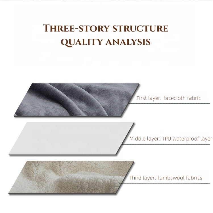 OF Factory Directly High Quality Waterproof Luxury Dog Fleece Blanket Pet Bed Throw Pet Blanket