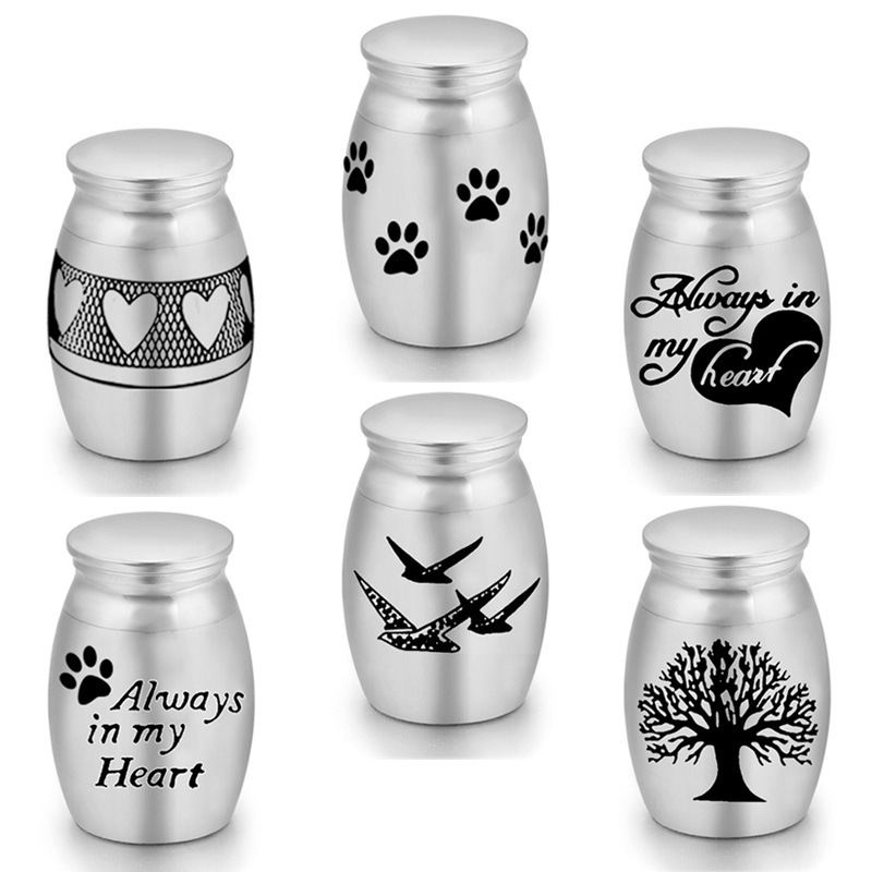 Hot Sell Printed Multi Colors Air Tight Stainless Steel Pet Cremation Urn Cat Dog Memorial Urn for Ashes