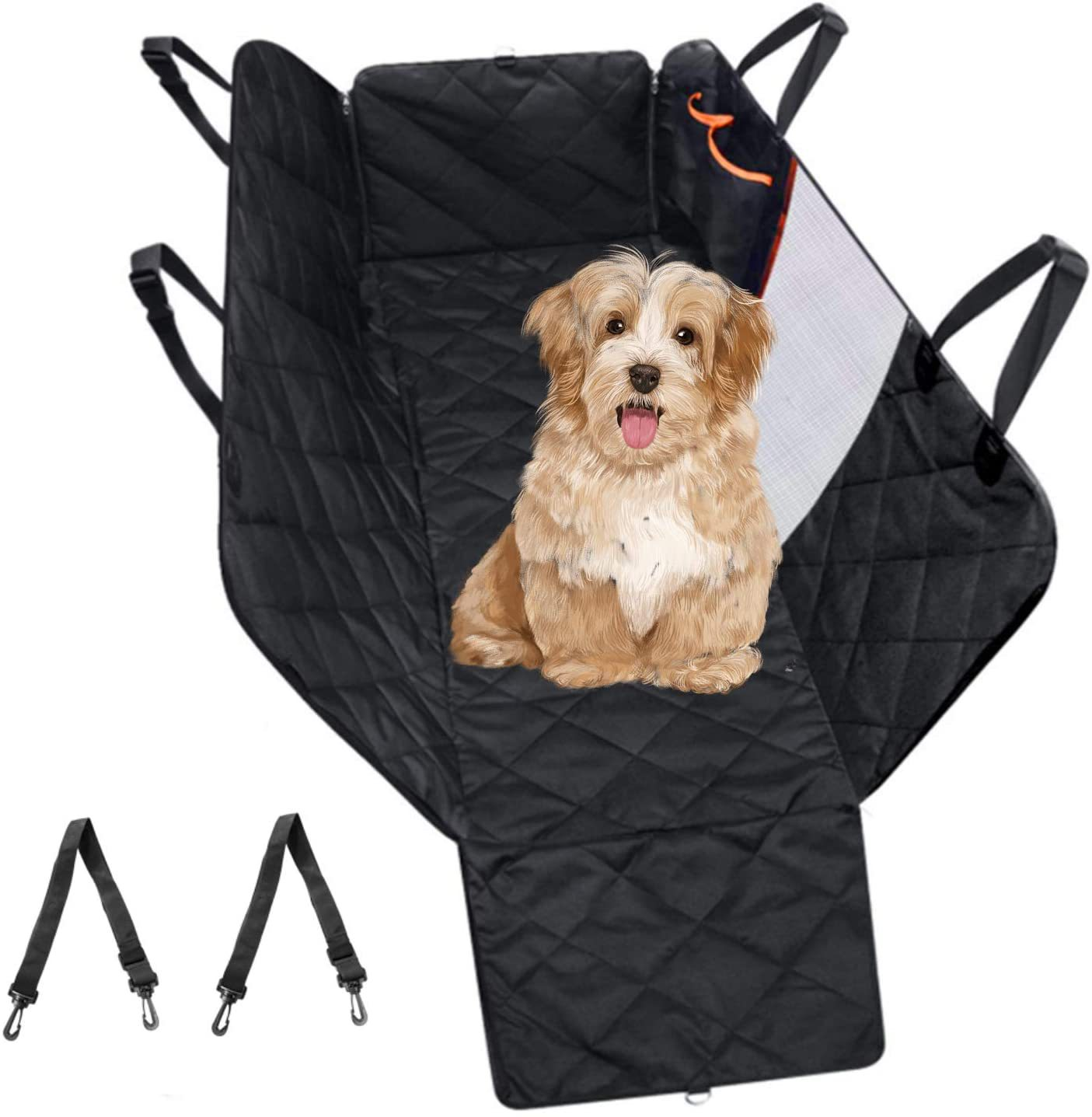 100% Waterproof Black Universal  Soft Small Animals Polyester Padded Hammock Rear Back Seat Mat Pet Dog Car Seat Cover For Car