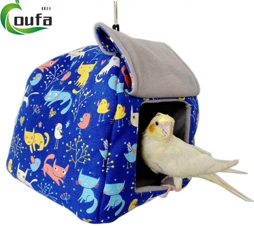 Winter Warm Bird Nest Bed Hanging Hammock Snuggle Hut Parrot House Tent Toy Bird Cage Perch for Parakeet Budgies