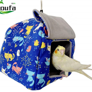 Winter Warm Bird Nest Bed Hanging Hammock Snuggle Hut Parrot House Tent Toy Bird Cage Perch for Parakeet Budgies