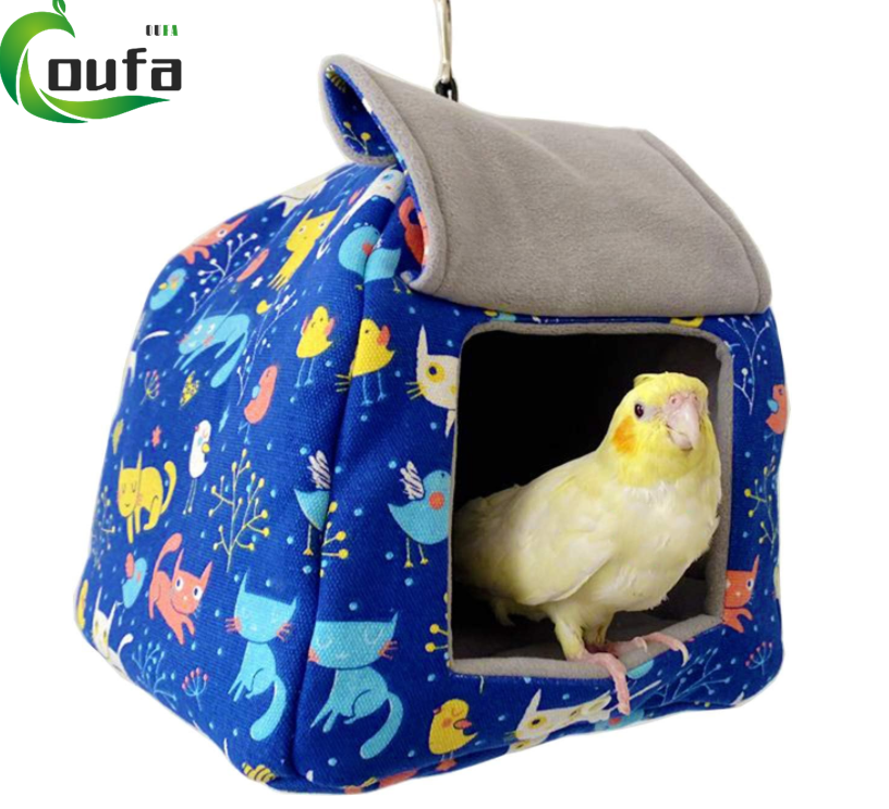 Winter Warm Bird Nest Bed Hanging Hammock Snuggle Hut Parrot House Tent Toy Bird Cage Perch for Parakeet Budgies