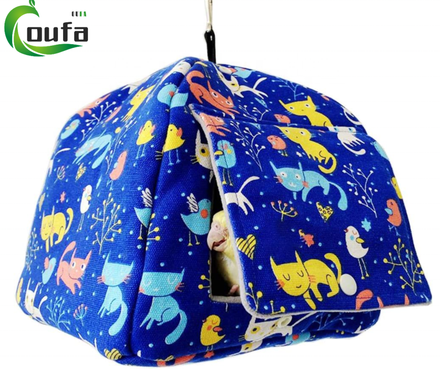 Winter Warm Bird Nest Bed Hanging Hammock Snuggle Hut Parrot House Tent Toy Bird Cage Perch for Parakeet Budgies