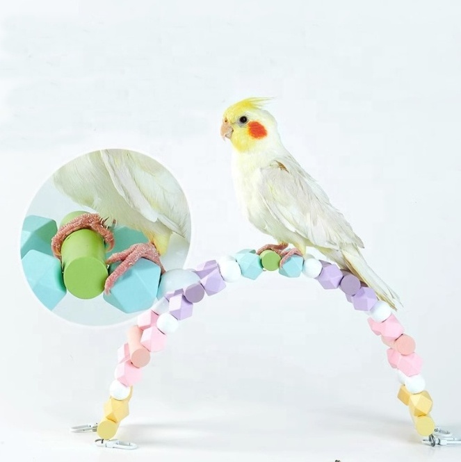 Pet Bird Swing Climbing Rope Bungee Perch Bird Toys Bird Macaw Hanging Chew Toy Bells Parrot Standing Toy