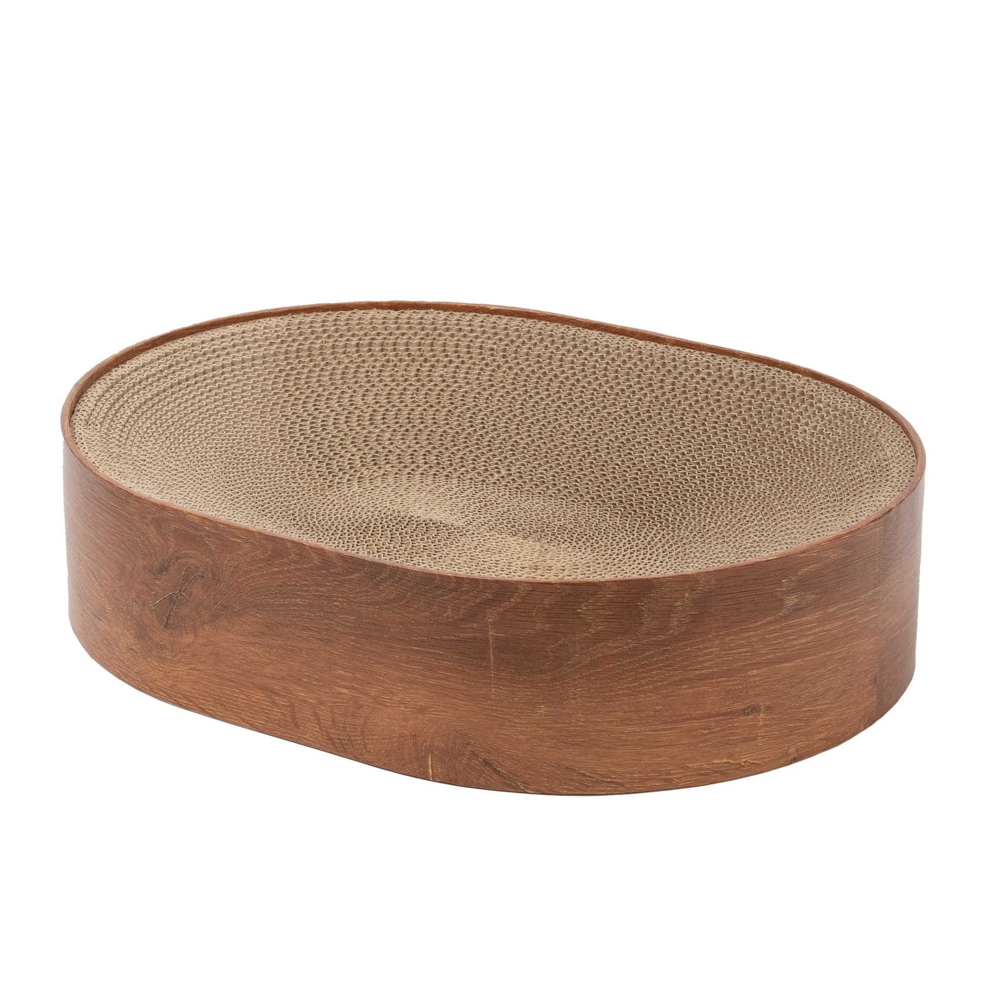 OUFA Round cat scratching board socket is resistant to crumbs cat scratching bowl corrugated paper cat scratching board