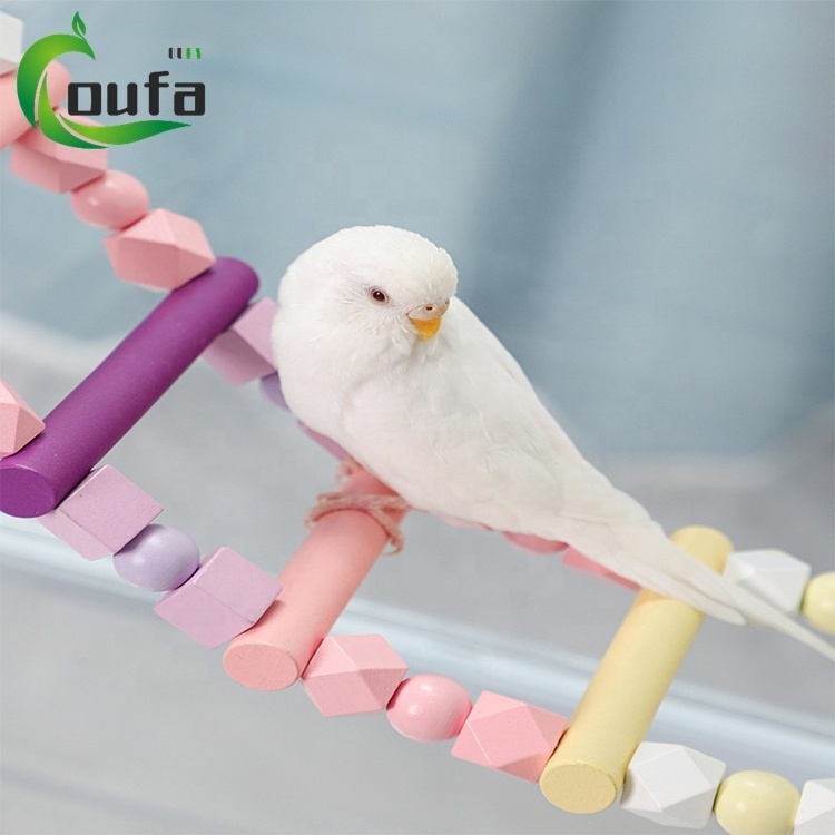 Pet Bird Swing Climbing Rope Bungee Perch Bird Toys Bird Macaw Hanging Chew Toy Bells Parrot Standing Toy