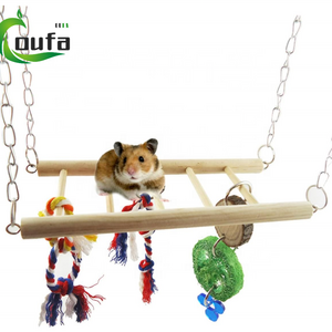 Wooden Bird Ladder Toys For Parrot Pet Swings Hanging Bridge Cage Training Accessories