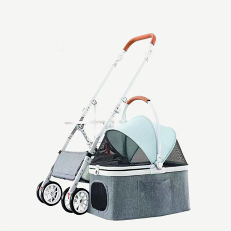 Foldable Pet show troller Trolley Cart Outdoor Pet Cat Dog Travel carrier Detachable Washable Soft Multifunctional Dog Bag